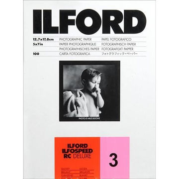 buy Ilford ILFOSPEED RC DeLuxe Paper (1M Glossy, Grade 3, 5 x 7", 100 Sheets) in India imastudent.com