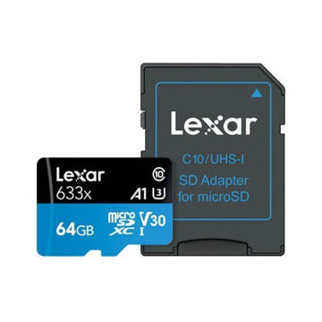 buy Lexar 64GB microSDXC High-Performance 633x Memory Card with SD Adapter in India imastudent.com