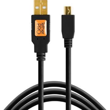 buy Tether Tools TetherPro USB 2.0 Type-A to 5-Pin Mini-USB Cable (Black, 15') in India imastudent.com