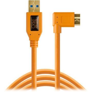 buy Tether Tools USB 3.0 Type-A Male to Micro-USB Right-Angle Male Cable (15', Orange) in India imastudent.com