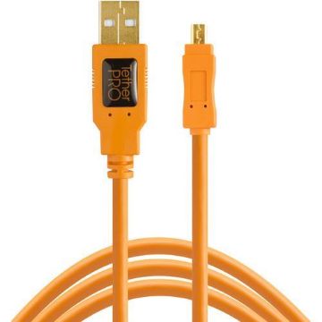 buy Tether Tools TetherPro USB 2.0 Type-A Male to Mini-B Male Cable (15', Orange) in India imastudent.com