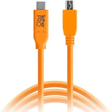 buy Tether Tools TetherPro USB Type-C Male to 5-Pin Micro-USB 2.0 Type-B Male Cable (15', Orange) in India imastudent.com
