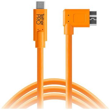 buy Tether Tools TetherPro USB Type-C Male to Micro-USB 3.0 Type B Male Cable (15', Orange, Right-Angle) in India imastudent.com