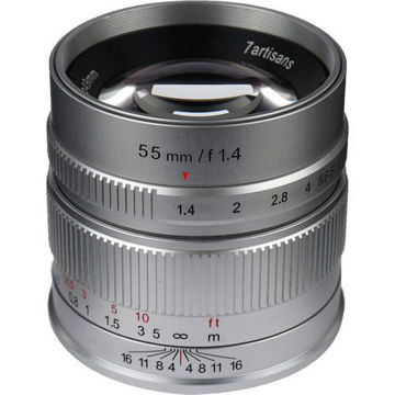 7artisans Photoelectric 55mm f/1.4 Lens for Fujifilm X (Silver) price in india features reviews specs