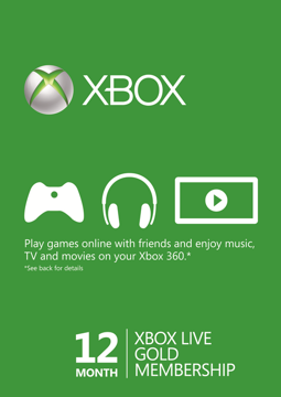 XBOX LIVE GOLD Membership Card (Physical) - 12 Months