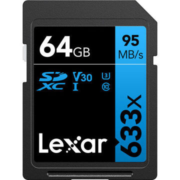 Lexar 64GB Professional 633x UHS-I SDXC Memory Card in india features reviews specs