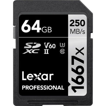 Lexar 64GB Professional 1667x UHS-II SDXC Memory Card in india features reviews specs