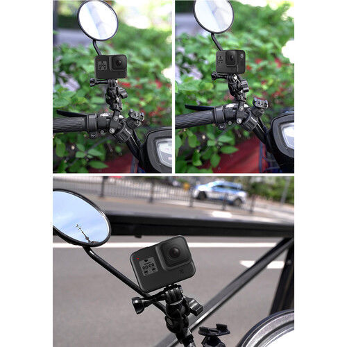 TELESIN Motorcycle Rear View Mirror Mount for GoPro/DJI Action Cameras