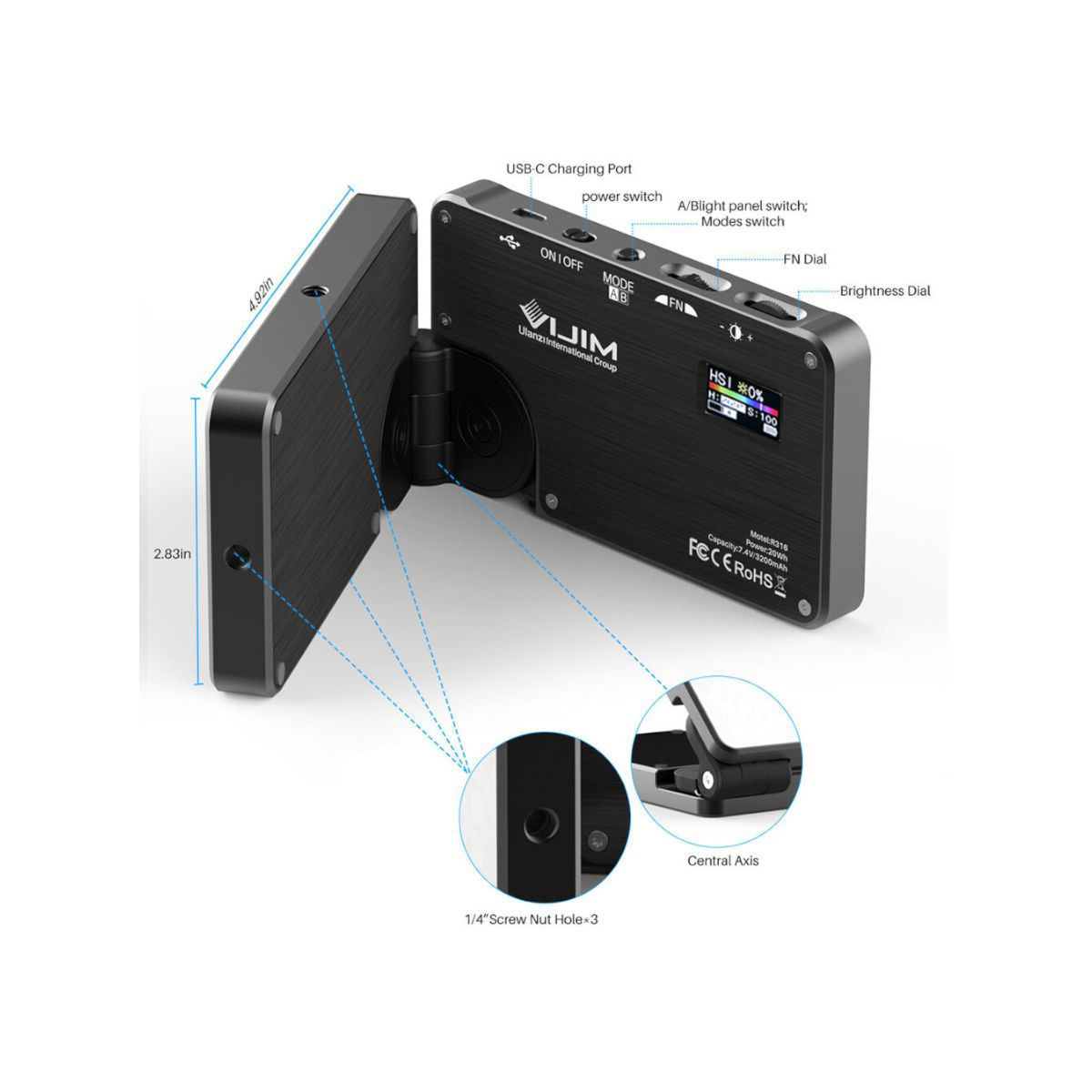 Buy Ulanzi VIJIM 2283 R316 Folding RGB LED Light Online in India at ...