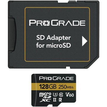 ProGrade Digital 128GB UHS-II microSDXC Memory Card with SD Adapter price in india features reviews specs	