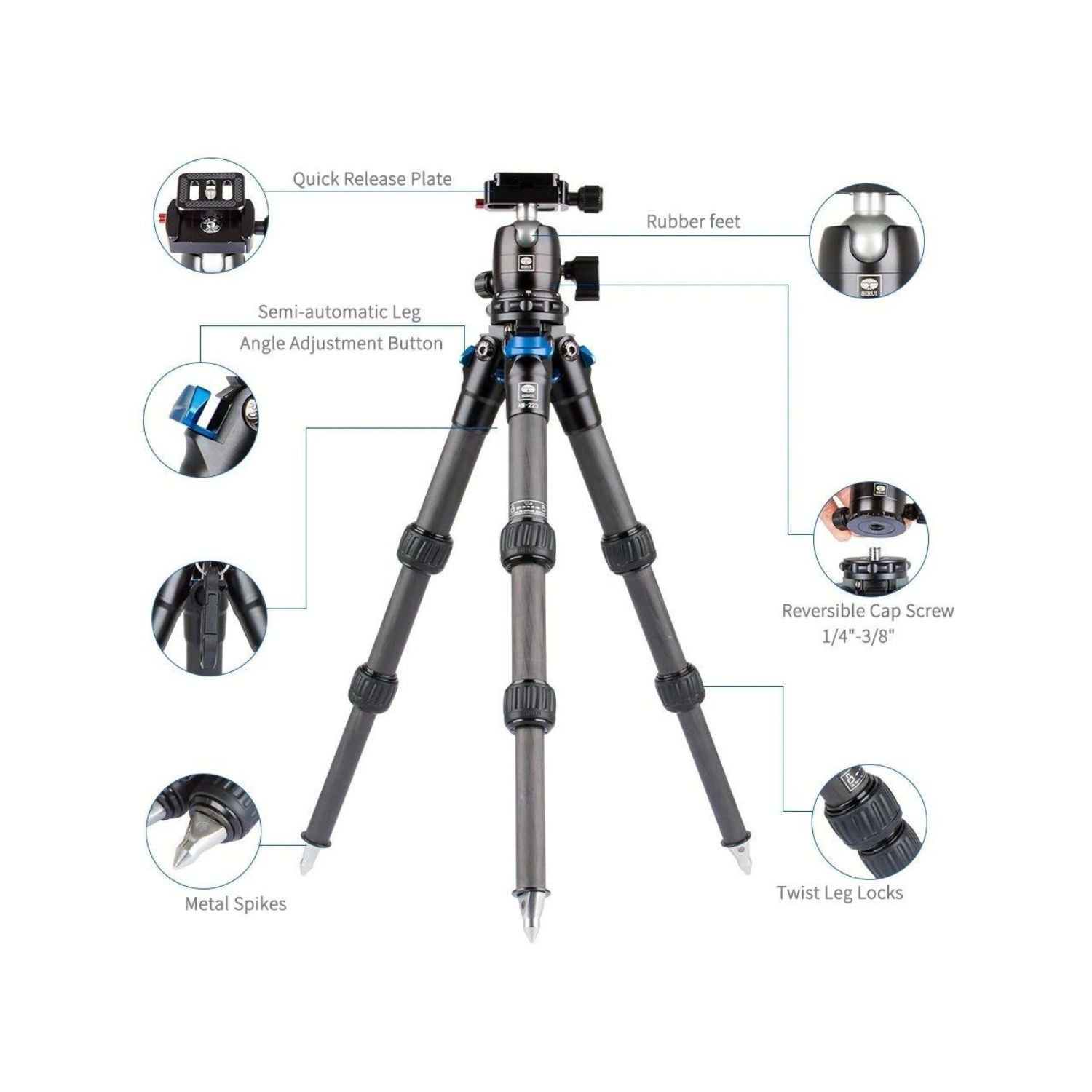 Buy Sirui AM-223 + B-00K Carbon Fiber Tripod Online In India At Best ...