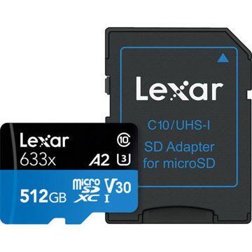 Lexar 512GB High-Performance 633x UHS-I microSDXC Memory Card with SD Adapter in India imastudent.com