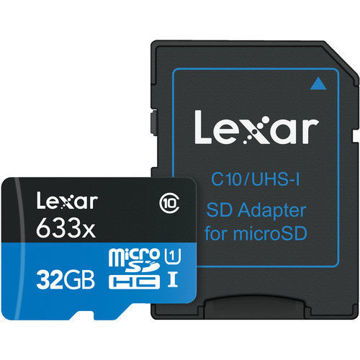 Lexar 32GB High-Performance 633x UHS-I microSDHC Memory Card with SD Adapter in India imastudent.com