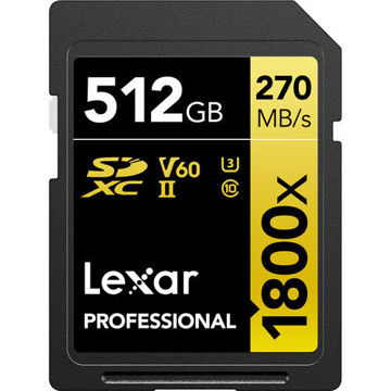 Lexar 512GB Professional 1800x UHS-II SDXC Memory Card (GOLD Series) in India imastudent.com