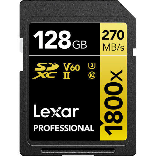 Buy Lexar 128GB Professional 1800x UHS-II SDXC Memory Card (GOLD