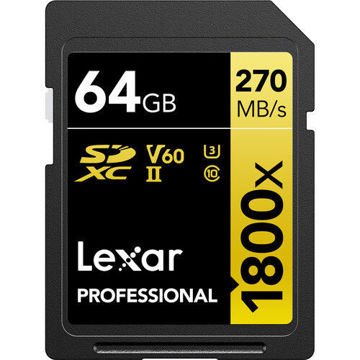 Lexar 64GB Professional 1800x UHS-II SDXC Memory Card (GOLD Series) in India imastudent.com