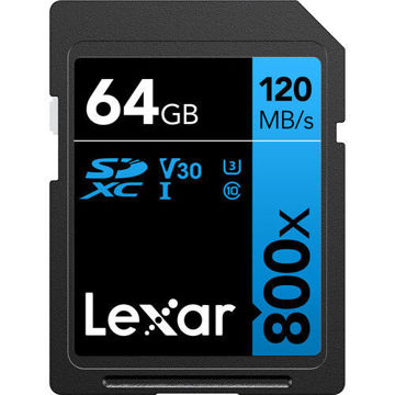 Lexar 64GB High-Performance 800x UHS-I SDXC Memory Card (BLUE Series) in India imastudent.com
