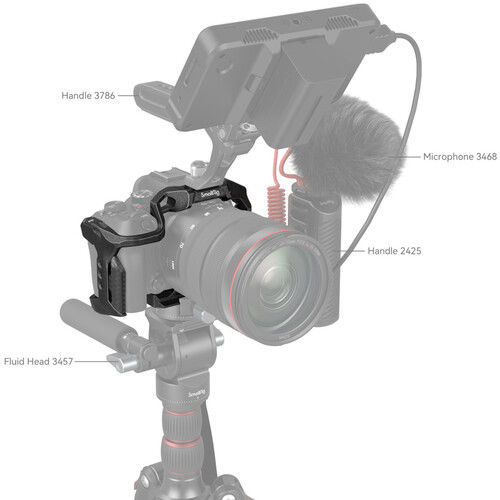 FOTGA Cage Pour Appareil Photo Et Poignée Supérieure - Kit De Montage Pour Appareil Photo Canon EOS R10 - Alliage D'aluminium - Avec Rail OTAN Et Plaque De Dégagement Rapide Pour Arca