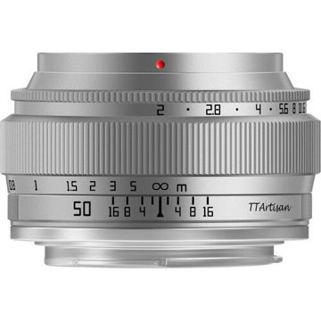 TTArtisan 50mm f/2 Lens for Canon EF-M Silver in India imastudent.com