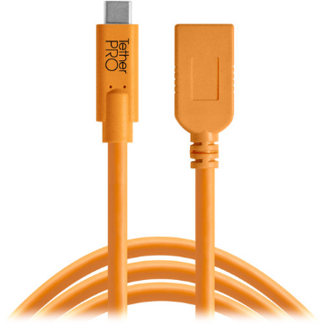 Tether Tools TetherPro USB Type-C to USB Type-A Extension Cable (15', Orange) price in india features reviews specs