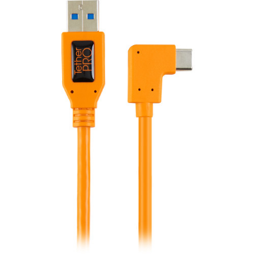 Tether Tools 20" TetherPro USB 3.0 Type-A to C Right Angle Adapter Cable (High-Visibilty Orange) price in india features reviews specs