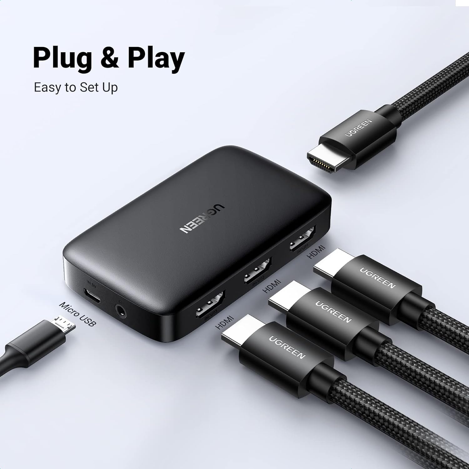 Ugreen CM332 Hdmi Switcher 3 In 1 Out 4K at 30Hz Lowest Price in India ...