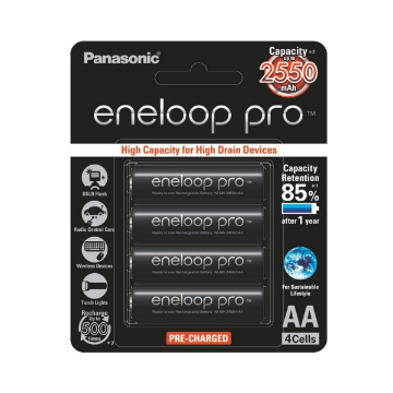 Panasonic Eneloop Pro AA Rechargeable NiMH Battery (2550mAh, 4-Pack) india features reviews specs