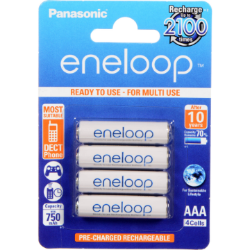 Panasonic Eneloop AAA Rechargeable NiMH Battery (800mAh, 4-Pack) india features reviews specs