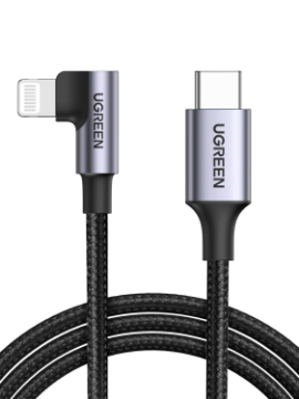 UGREEN US305 USB-C to Lightning Angled Cable Aluminum Shell Braided 1m india features reviews specs