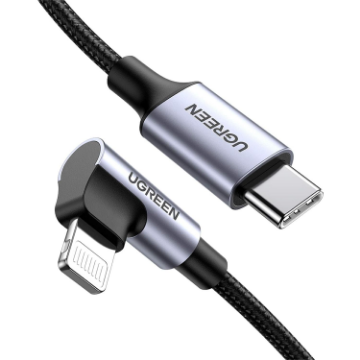 UGREEN US305 USB-C to Lightning Angled Cable Aluminum Shell Braided 1m india features reviews specs	