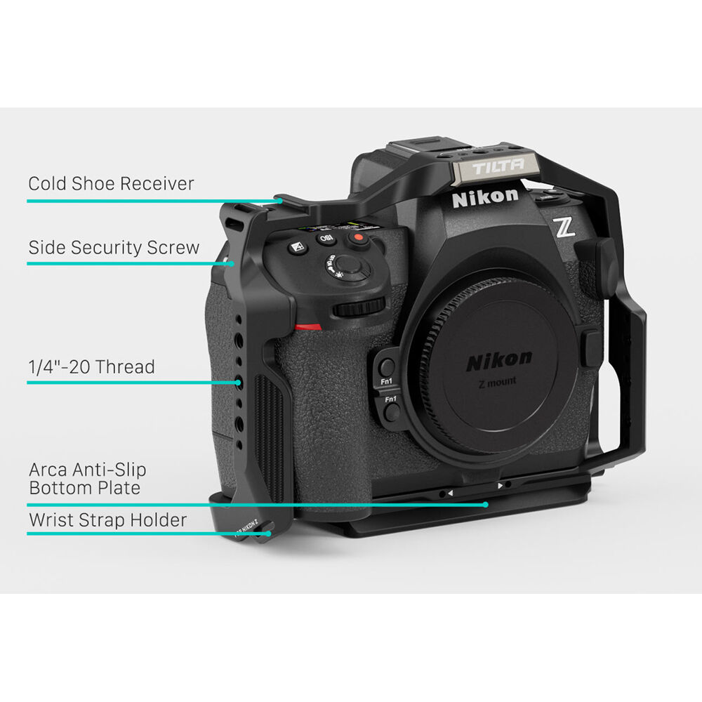 TILTA Cage Pour Nikon Z8 - Avec Poignée Supérieure OTAN, Rail OTAN 18mm, Serre-câble - Compatible Accessoires, Protection Complète