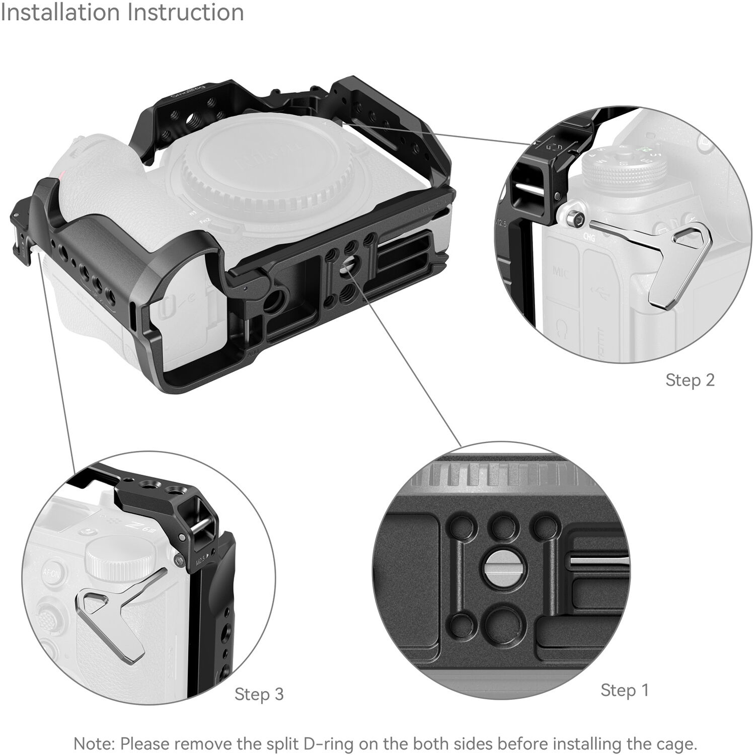 SmallRig Mini fotocamera maniglia laterale ARRI locking/NATO Handgrip 1/4-20 vi supporto per fotocamera digale Mirrorless fotocamera DSLR