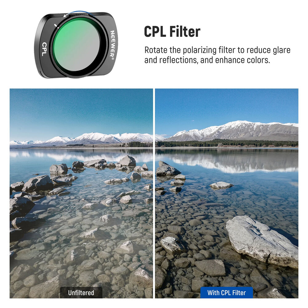 NEEWER Filter Set Für DJI Osmo Pocket 3 - ND Graufilter + CPL Polfilter + UV Filter 4er Pack