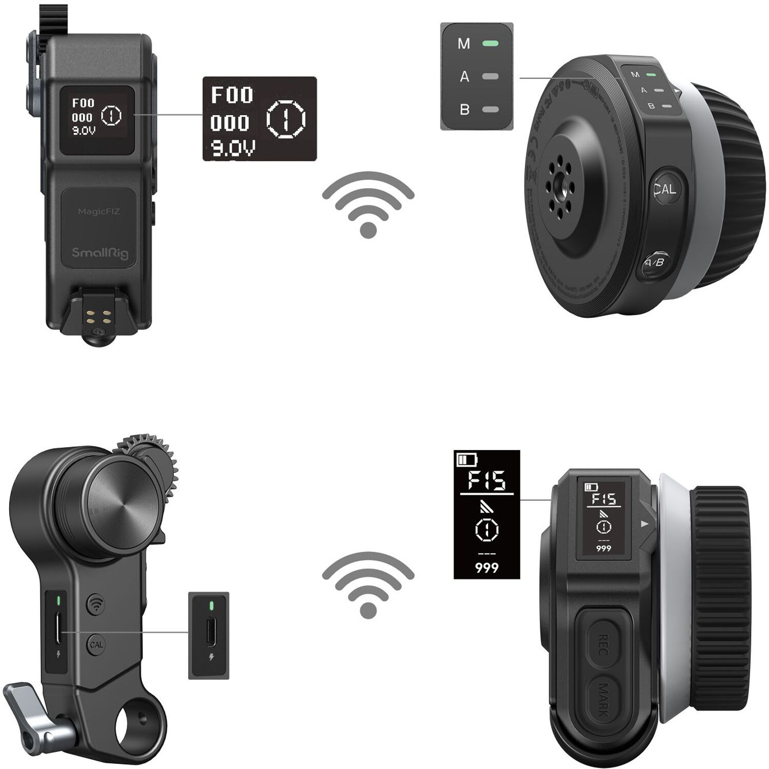 Kit Follow Focus Sans Fil SmallRig Lite - Contrôleur Volant Et Moteur Pour Objectifs Cinéma