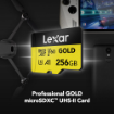 Lexar 256GB Professional GOLD UHS-II microSDXC Memory Card in india features reviews specs	