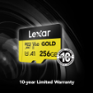 Lexar 256GB Professional GOLD UHS-II microSDXC Memory Card in india features reviews specs	