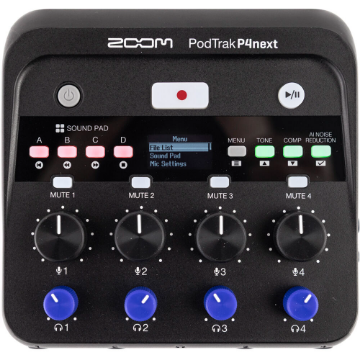 Zoom PodTrak P4next Portable Multitrack Podcast Recorder in india features reviews specs