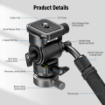 Neewer GM27 Tripod Fluid Head with Leveling Base in india features reviews specs